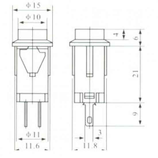 Chave PBS-27B Verde 2T Sem Trava (Tipo Push Button) Chave PBS-27B Verde 2T Sem Trava (Tipo Push Button)