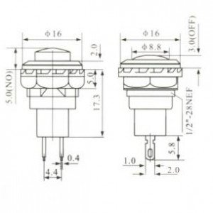 Chave Push Button R13-502 Sem Trava Preto Chave Push Button R13-502 Sem Trava Preto