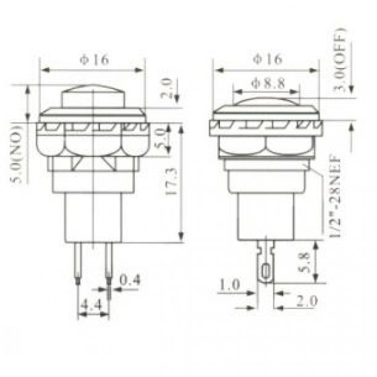 Chave Push Button R13-502 Sem Trava Verde Chave Push Button R13-502 Sem Trava Verde