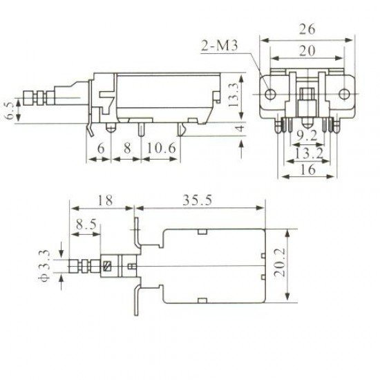 Chave Tecla KDC-A08-3 Com Trava Chave Tecla KDC-A08-3 Com Trava
