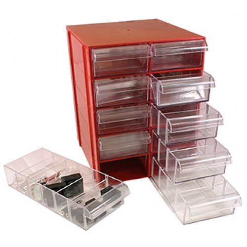 Gaveteiro CG510 Vermelho Com 10 Gavetas E 50 Divisórias Gaveteiro CG510 Vermelho Com 10 Gavetas E 50 Divisórias