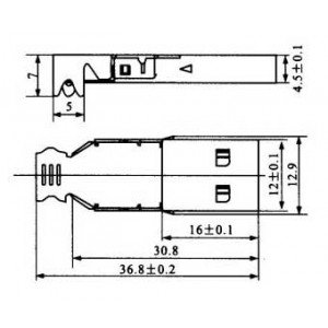 Conector USB-A Macho YH-USB06 Conector USB-A Macho YH-USB06