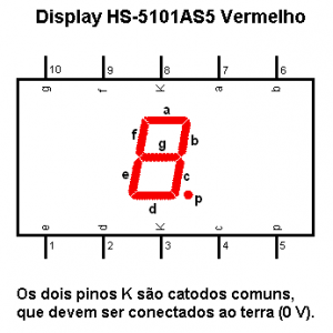Display De Led Vermelho Catodo HS-5101AS Display De Led Vermelho Catodo HS-5101AS