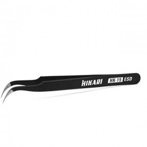 Pinça curva 116mm Aço Inox Anti-Estática HK-15 Pinça curva 116mm Aço Inox Anti-Estática HK-15