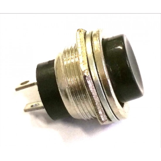 Chave Push Button DS-212 Sem Trava Metal Preta Chave Push Button DS-212 Sem Trava Metal Preta