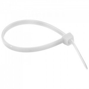 Abraçadeira de Plástico Nylon 3,6x200mm Branca com 100 pçs Abraçadeira de Plástico Nylon 3,6x200mm Branca com 100 pçs