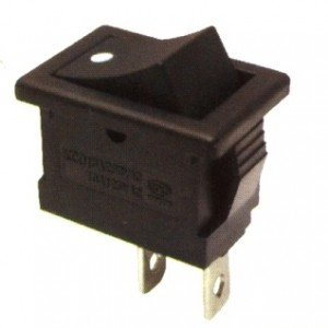 Chave Gangorra KCD1-101 Pulsante NA Preta Com Ponto