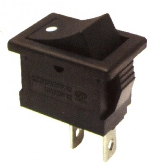 Chave Gangorra KCD1-101 Pulsante NF Preta Com Ponto Chave Gangorra KCD1-101 Pulsante NF Preta Com Ponto