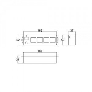 Caixa Patola PB-055/4 Para 4 Tomadas 37x52x162mm Caixa Patola PB-055/4 Para 4 Tomadas 37x52x162mm