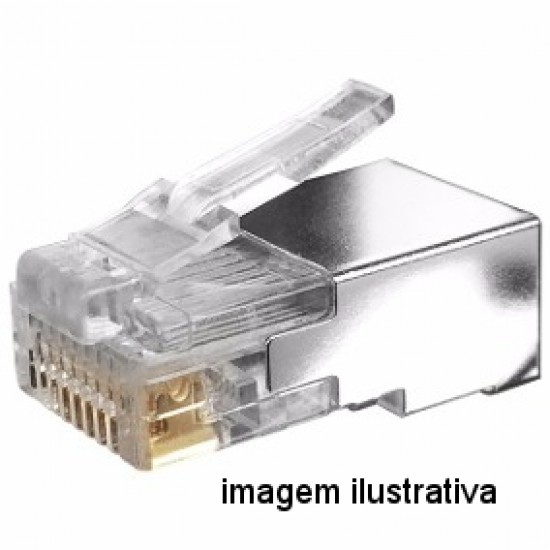 Plug Modular RJ45 8P8C Blindado (YH-015) Plug Modular RJ45 8P8C Blindado (YH-015)