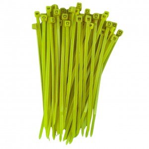 Abraçadeira de Plástico Nylon 2,5x100mm Amarela com 50 pçs