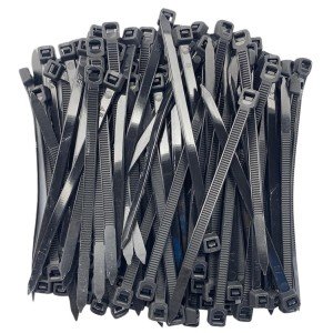 Abraçadeira de Plástico Nylon 4,8x100mm Preta com 100 pçs Abraçadeira de Plástico Nylon 4,8x100mm Preta com 100 pçs