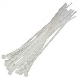 Abraçadeira de Plástico Nylon 4,8x250mm Branca com 100 pçs Abraçadeira de Plástico Nylon 4,8x250mm Branca com 100 pçs