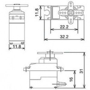 Micro Servo Motor 9G SG90 Tower Pro 180 Graus