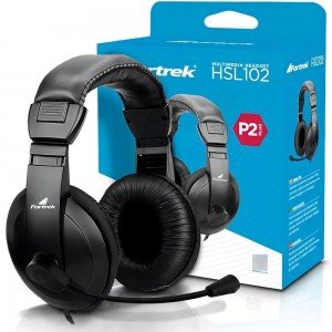 Fone de Ouvido Com microfone Flexível Fortrek HSL102 Preto