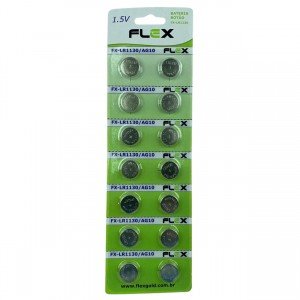 Bateria 1,5V LR1130/AG10 Cartela Com 14 Peças Bateria 1,5V LR1130/AG10 Cartela Com 14 Peças