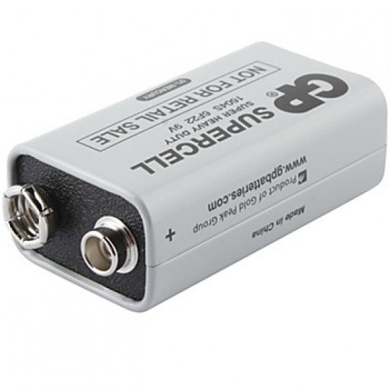 Bateria 9V Marca GP Modelo Supercell GP1604S - 6F22 Bateria 9V Marca GP Modelo Supercell GP1604S - 6F22