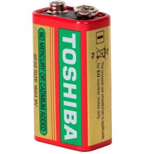 Bateria 9V Toshiba Comum Zinco Carbono Modelo 6F22KG SP-1C Bateria 9V Toshiba Comum Zinco Carbono Modelo 6F22KG SP-1C
