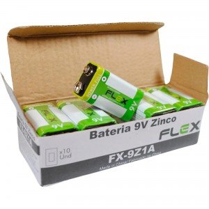Bateria 9V Zinco Carbono 6F22 Caixa Com 10 Unidades Bateria 9V Zinco Carbono 6F22 Caixa Com 10 Unidades