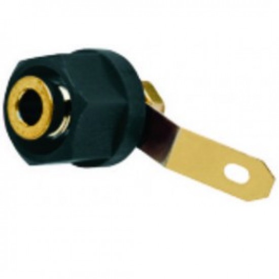 Borne Dourado Para Pino Banana Preto E Sextavado Borne Dourado Para Pino Banana Preto E Sextavado