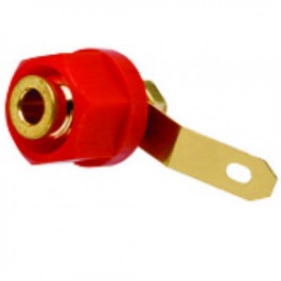 Borne Dourado Para Pino Banana Vermelho E Sextavado Borne Dourado Para Pino Banana Vermelho E Sextavado