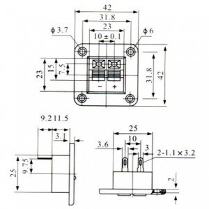 Borne Duplo De Pressão WP2-5 - Quadrado