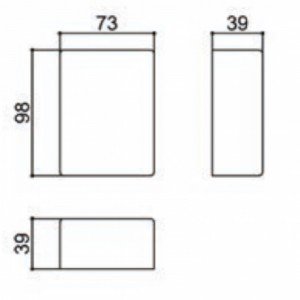 Caixa Patola PB-107/2 39x73x98mm Caixa Patola PB-107/2 39x73x98mm