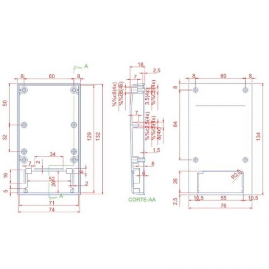 Caixa Patola CP-012 30x76x134 - Painel Aberto Caixa Patola CP-012 30x76x134 - Painel Aberto