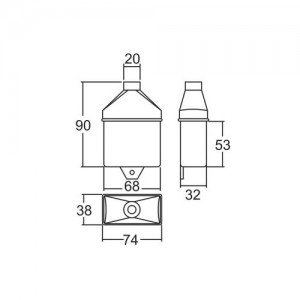 Caixa Patola CP-014/2 38x90x74mm