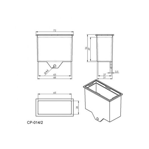 Caixa Patola CP-014/2 38x90x74mm Caixa Patola CP-014/2 38x90x74mm