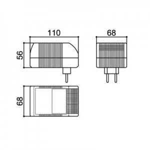 Caixa Patola CF-110/2 56x69x110mm Caixa Patola CF-110/2 56x69x110mm