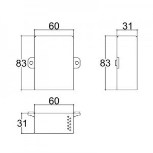 Caixa Patola CP-018 Com 10 Furos 31x60x82mm Caixa Patola CP-018 Com 10 Furos 31x60x82mm