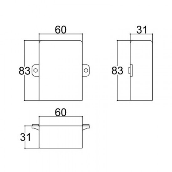 Caixa Patola CP-018 Toda Fechada 31x60x82mm Caixa Patola CP-018 Toda Fechada 31x60x82mm