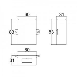 Caixa Patola CP-018 Com Furo Para Conector 31x60x82mm Caixa Patola CP-018 Com Furo Para Conector 31x60x82mm