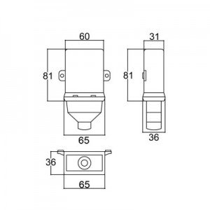 Caixa Patola CP-021 30,6x60x82mm Caixa Patola CP-021 30,6x60x82mm