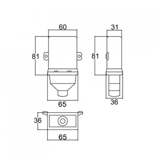 Caixa Patola CP-021 30,6x60x82mm Caixa Patola CP-021 30,6x60x82mm