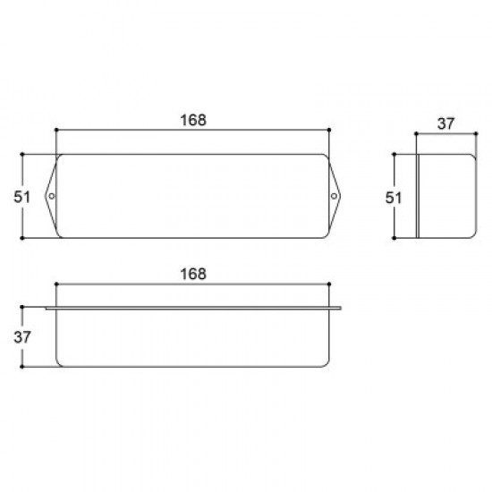 Caixa Patola PB-055/4F 37x51x168mm Caixa Patola PB-055/4F 37x51x168mm