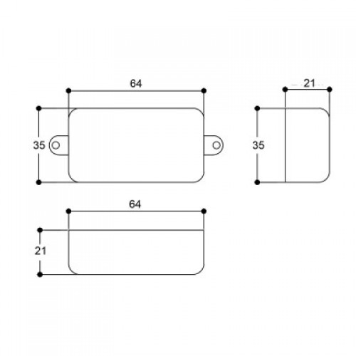 Caixa Patola PB-064/3 20x35x64mm Caixa Patola PB-064/3 20x35x64mm