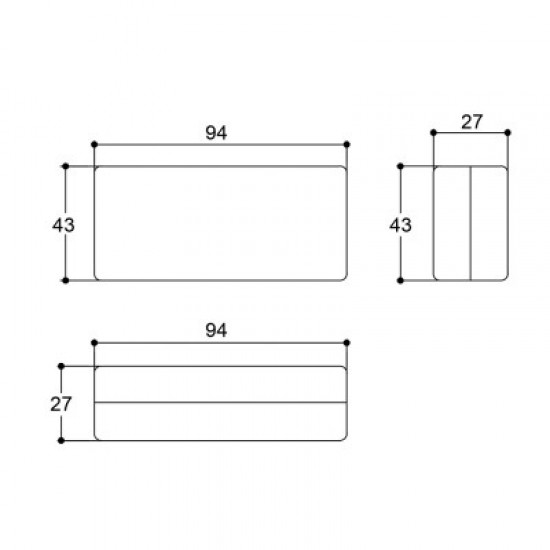 Caixa Patola PB-082 27,3x42,5x94,5mm Caixa Patola PB-082 27,3x42,5x94,5mm