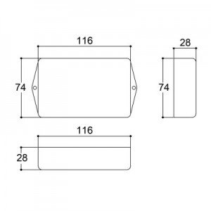Caixa Patola PB-108TE 34x75x116mm Caixa Patola PB-108TE 34x75x116mm