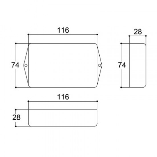 Caixa Patola PB-108/2TE 27x75x116mm Caixa Patola PB-108/2TE 27x75x116mm