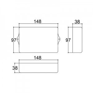 Caixa Patola PB-114/2 TE 38x97x148mm Caixa Patola PB-114/2 TE 38x97x148mm