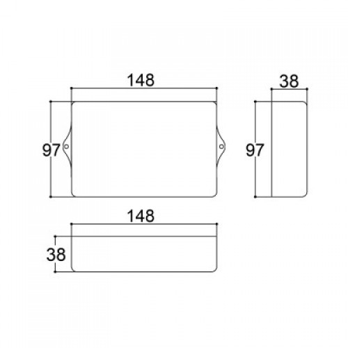 Caixa Patola PB-114/2 TE 38x97x148mm Caixa Patola PB-114/2 TE 38x97x148mm