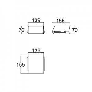 Caixa Patola PB-211 70x137x150mm Caixa Patola PB-211 70x137x150mm