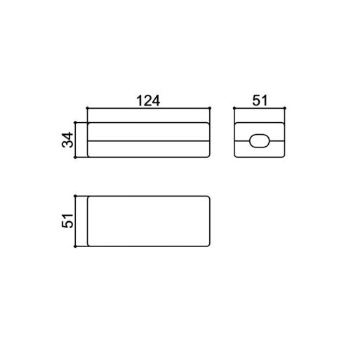 Caixa Patola CF-110/9 34x51x124mm Com Furo Para Passa Fio Caixa Patola CF-110/9 34x51x124mm Com Furo Para Passa Fio