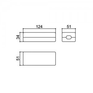 Caixa Patola CF-110/9 34x51x124mm Com Furo Para Conector Caixa Patola CF-110/9 34x51x124mm Com Furo Para Conector