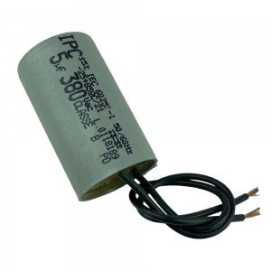 Capacitor De Partida 5uF X 380V Frequência: 50/60Hz Com Cabo Temperatura: -25+85ºC Capacitor De Partida 5uF X 380V Frequência: 50/60Hz Com Cabo Temperatura: -25+85ºC