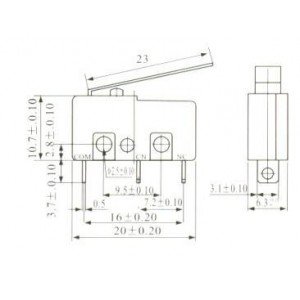 Chave Micro Switch KW11-3Z-5-3T - 23MM
