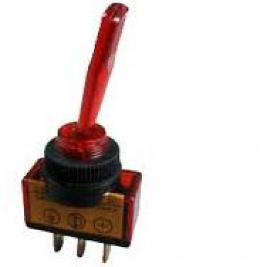 Chave Alavanca ASW-13D Vermelho 3T 12V Com Lâmpada Chave Alavanca ASW-13D Vermelho 3T 12V Com Lâmpada