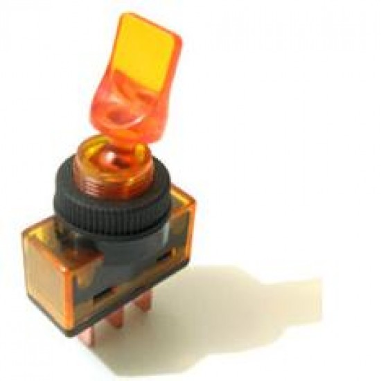 Chave Alavanca ASW-14D Amarela 3T 12V Com Lâmpada Chave Alavanca ASW-14D Amarela 3T 12V Com Lâmpada